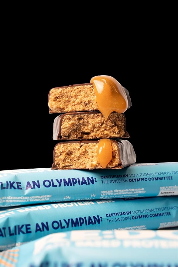 RE:DO Plant based Protein Bars I Swedish Salted Caramel 2.1oz bars I 15g Vegan Protein, Nutrition Protein Bars I High Protein Recovery Bars, No Palm oil I (9 count) (Large, Salted Caramel)