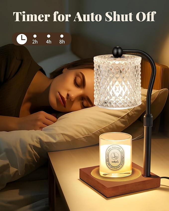 Candle Warmer Lamp with Timer Dimmer Adjustable Height, Birthday Housewarming New Home Decor Gifts for Women, Electric Wax Warmer for Jar Candles