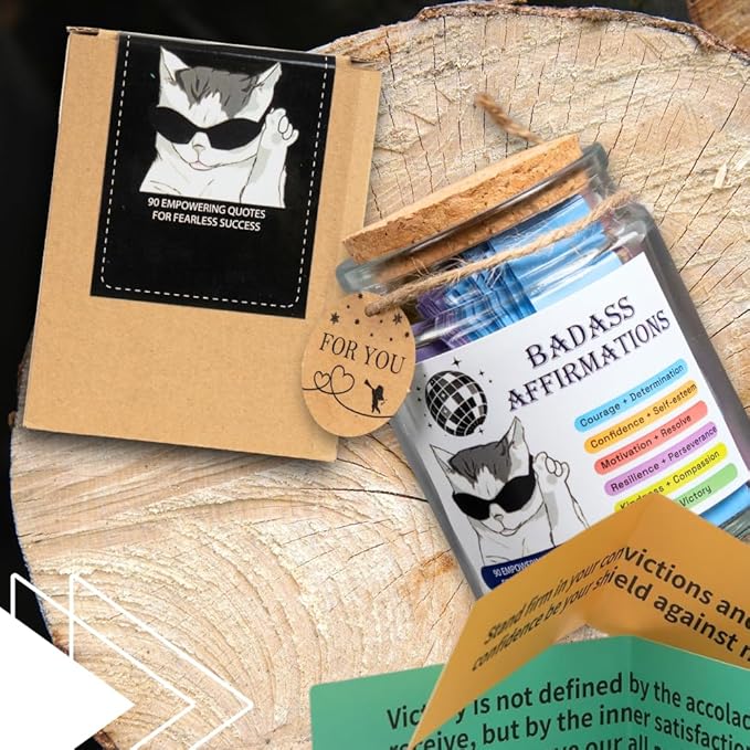 Badass Affirmation Jar, Affirmation Cards, Bestie, Positive Cards for Women, Motivational Gifts, Inspirational Gift, Daily Affirmations for Women, Gag Gifts Funny for Adults