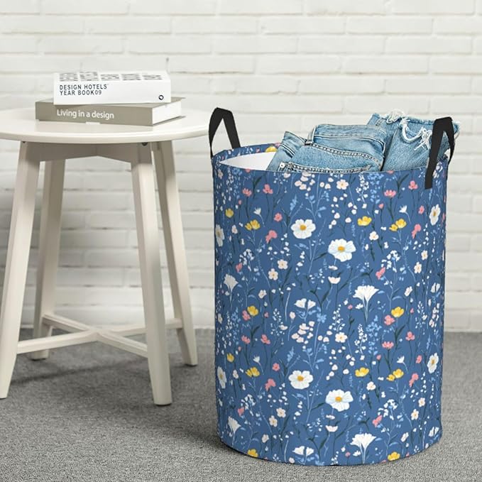 Laundry Basket Wildflowers Collapsible Large Capacity, Dirty Clothes Basket Durable Lightweight Hamper With Handles Ideal For Clothes, Toys Home Organization