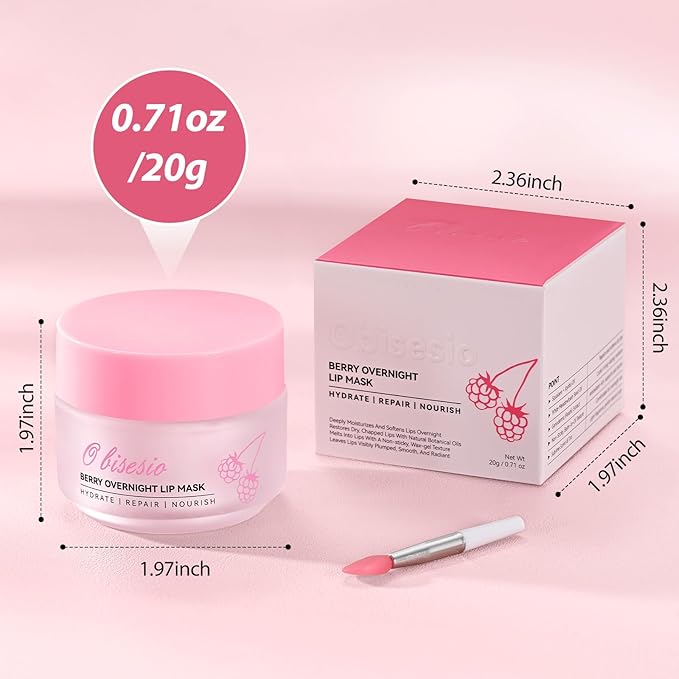 Lip Sleeping Mask,Moisturizing Lip Balm Containing Squalane and Jojoba Oil,Lip Care Cream That Provides Long-Lasting Moisture and Deep Nourishment,Fruity-Scented Lip Balm,Light and Non-Sticky.