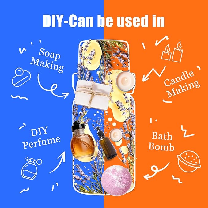 HIQILI Essential Oils for Diffusers for Home,Top 6 Gift Essential Oil Set,Include Lavender, Orange, Peppermint, Tea Tree, Eucalyptus, Lemongrass,Beginner Kit(10ML*6)