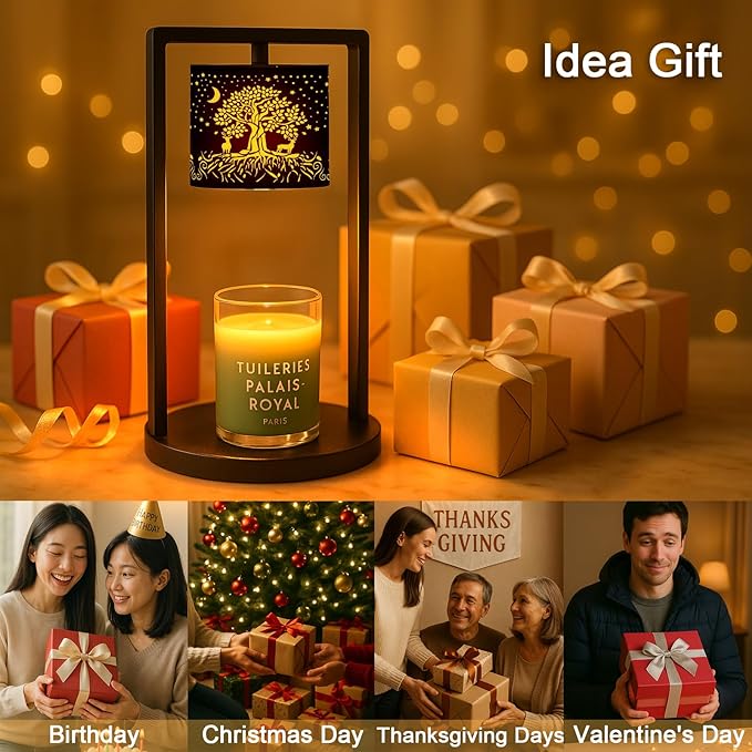 Candle Warmer Lamp with Timer Wax Melt Warmer for Scented Jar Candles Candle Lamp Warmer Gifts for Mom, House Warming Gifts New Home Office Dorm Room Fall Decor(Tree of Life)