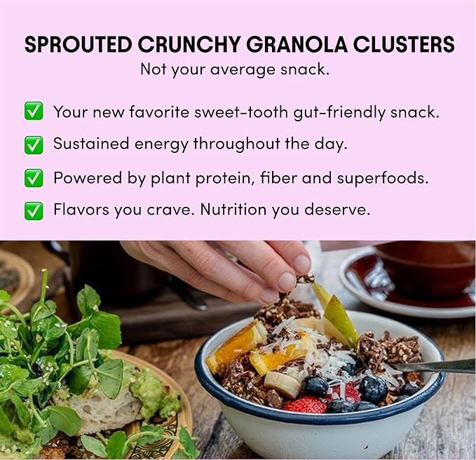 Clusterbucks Superfood Clusters – Grain-Free, Keto-Friendly Granola with Regeneratively Grown Sprouted Buckwheat– Gluten-Free, Low-Carb, Organic Healthy Snack (3-Pack, Chocolate Sea Salt)