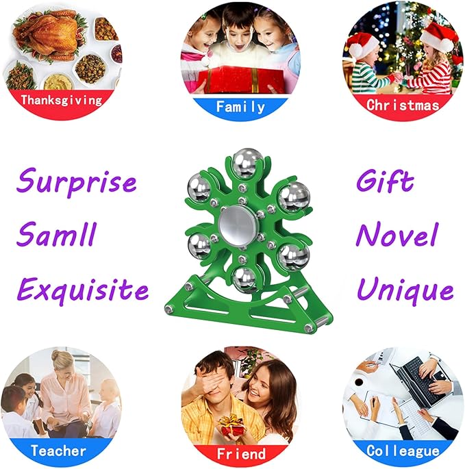 Desk-Fidget-Toys for Ferris-Wheels-Spinner: 4mins Kinetic-Metal-Spinner, Cool-Gadgets-Stuff for Kid Children Teen Adult EDC-Toy, ADHD Tools Stress Relief for Office Home School Men Woman Christmas