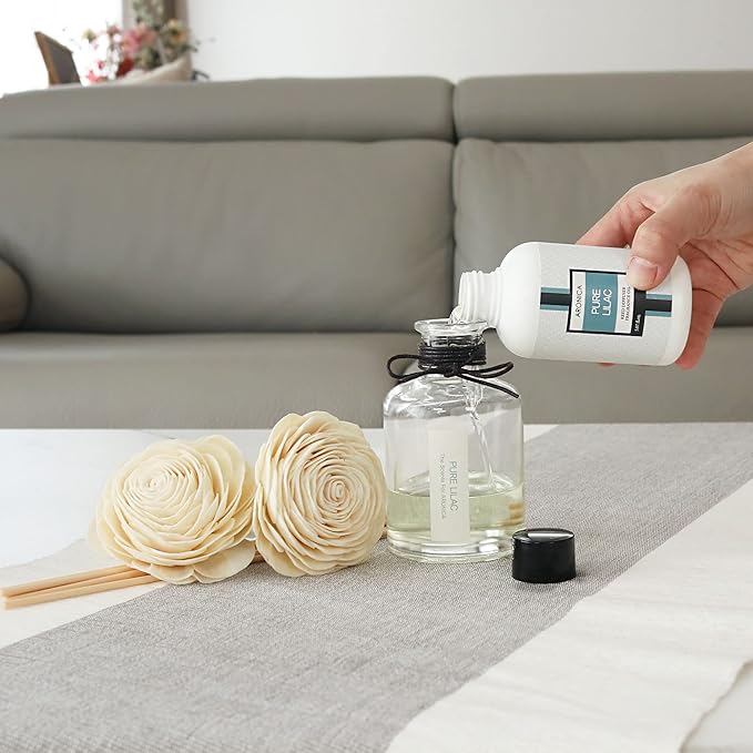 Aronica Twin Sola Diffuser - Rose Petal Fragrance, 160ml / 5.41 Floz, Colorful Bathroom Decor Airfreshener, Rose Reed Diffuser, Shelving Decor