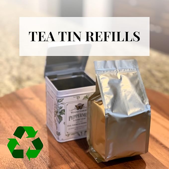 Windia Garden, Spearmint Tea, Loose Leaf Herbal Tea, Grown in USA, Caffeine-Free, Refill Pouch, Hand-Packed in California, Small Woman Owned Business