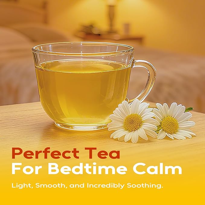 FullChea - Chamomile Tea bags, 120 Teabags, 1.2g/bag - Pure & Natural Chamomile Flowers - Caffeine-free Herbal Tea for Relaxation - Support Digestion & Boost Immune System