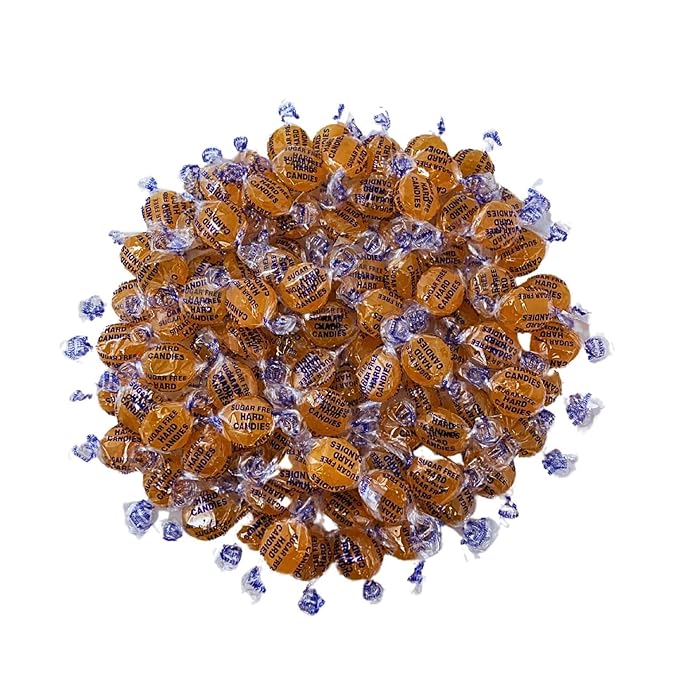 Halloween Sugar Free Butterscotch Hard Candy 1 lb Bag Individually Wrapped Gluten Free, Keto And Diabetic Friendly Gourmet Butterscotch Flavored Candies (16oz)