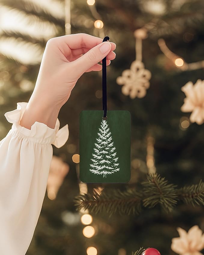 Green Christmas Berry Car Air Freshener 4 Pcs, Hohoho Winter Xmas Pine Tree Reindeer Hanging Air Freshener for Cars Closet Drawer Books, Christmas Car Accessories Mirror Decor for Women Men