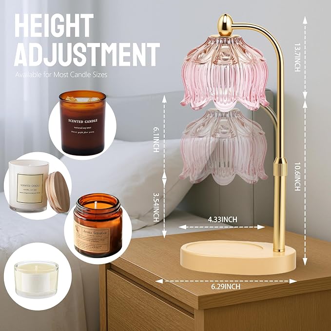 GEEZO Fragrance Candle Warmer Lamp,Electric Candle Warmer with Timer & Dimmer,Mom Christmas Birthday Gifts for Women, House Warming Gifts New Home Bedroom Decor