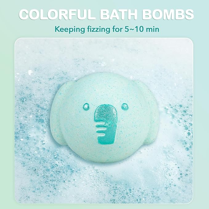 SHUCHING 14 Pcs Elephant Bath Bombs with Surprise Inside, Natural and Organic Bubble Bath Fizzy Balls, Birthday Christmas Halloween Gifts Set