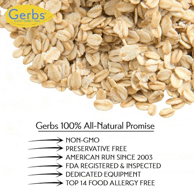 Gerbs Gluten-Free Instant Oats 4 lbs. | Carefully Sourced, Resealable Bag | Smooth & Creamy Texture | Top 14 Allergen-Free