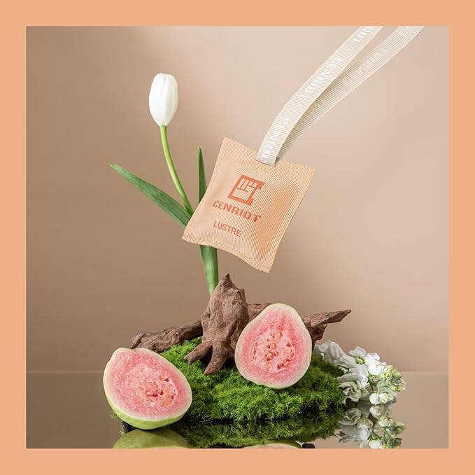 Car Air Freshener(Lustre)-Long Lasting Scented Sachet, Luxury Car Fragrance Diffuser, Magnetic Vent Clip and Hanging Ribbon, Clean and Natural with Essential Oil, For Home Drawer and Closet