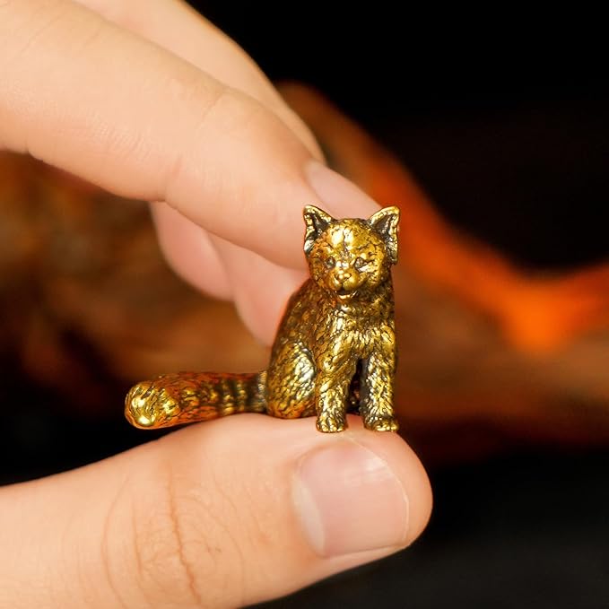 100% Solid Brass Red Panda Sculpture - Handcrafted Laughing Pose Animal Statue, Vintage Desk & Shelf Decor for Office or Home, Unique Collectible Gift for Nature Lovers & Wildlife Enthusiasts