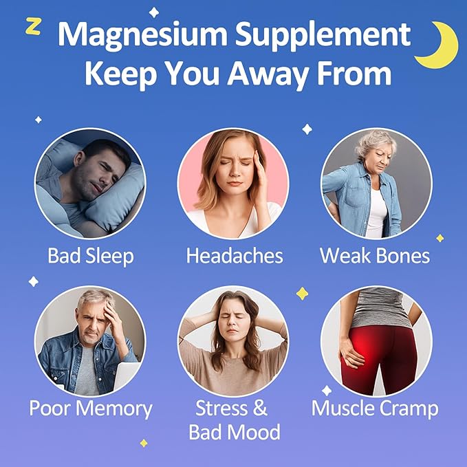 Magnesium Glycinate Gummies 400mg - Sugar Free Vegan Gummies for Adults & Kids with Vitamin D3, B6, C, CoQ10, Collagen, Zinc - Sleep, Muscle, Bone & Memory Support - 60 Blueberry Chewables