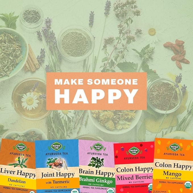 Herbal Cup Ayurveda Cold & Flu Tea, Organic Health & Wellness, No Caffeine Herbal Teas (16 Count, Pack of 1)