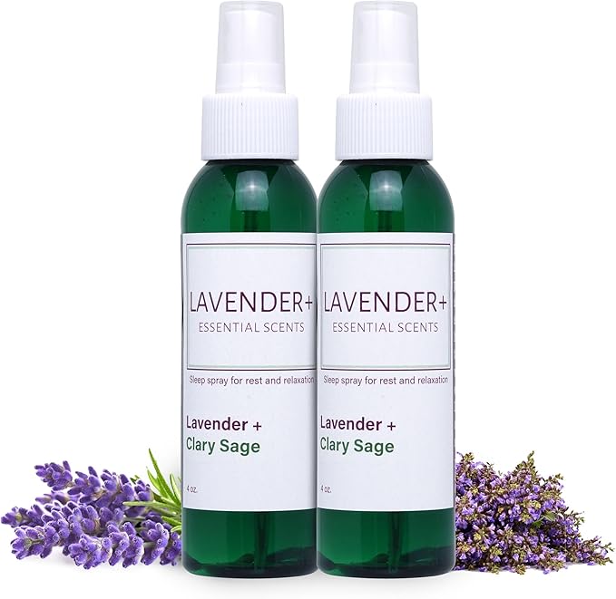 Lavender Sleep Spray for Pillows, Linens & Pajamas – Natural Calming Lavender & Clary Sage Aromatherapy Mist with Amethyst & Reiki Energy. Deep Sleep + Bedtime Relaxation for Adults & Kids. 4 oz (2)