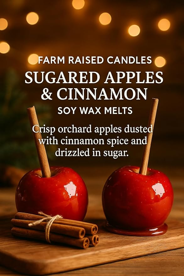 Farm Raised Candles – Winter Wonderland 15 oz Total (3 oz Each) 5-Pack Soy Wax Melts | Spiced Gingerbread, Holiday Vanilla Bean, Peppermint Crumble, Sugared Apples | 100% USA Made