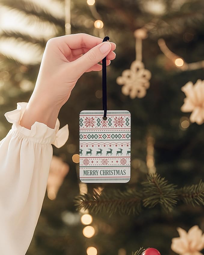 Red and Green Boho Christmas Berry Car Air Freshener 4 Pcs, Retro Red Christmas Bow Snowflake Hanging Air Freshener for Cars Closet Drawer Books, Xmas Car Accessories Mirror Decor for Women