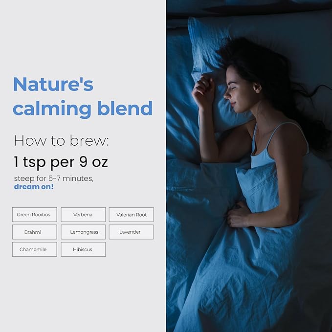 Michelle Peiret Sweet Dreams Sleep Tea Blend, Natural Bedtime Tea for Restful Nights, Raspberry Flavored, 15 Servings