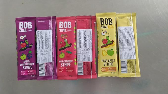 BOB SNAIL Healthy Organic Fruit Snacks for Kids and Adults – 60 Organic Fruit Roll Up with Mango,Pear, Strawberry, Raspberries–Vegan Low-Carb Variety Pack Leather Strips for Kids–Sugar Free Jerky Bars