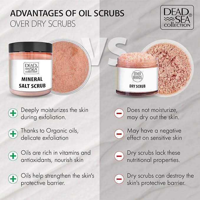 Dead Sea Collection Argan Salt Scrub – Exfoliating Body Scrub for Women – Moisturizing and Nourishing Skin – with Pure Oils and Dead Sea Minerals (23.28 Oz)