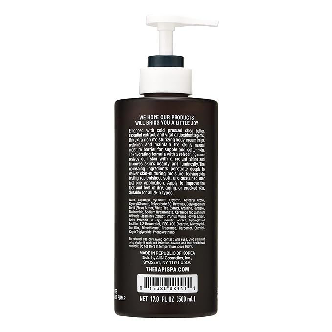 THERAPISPA Scented Body Lotion for Women – Hydrating & Nourishing Moisturizer with Shea Butter, Ceramides & Panthenol for Dry Skin – Inclusive for Everyone (White Tea, 17.0 fl oz)