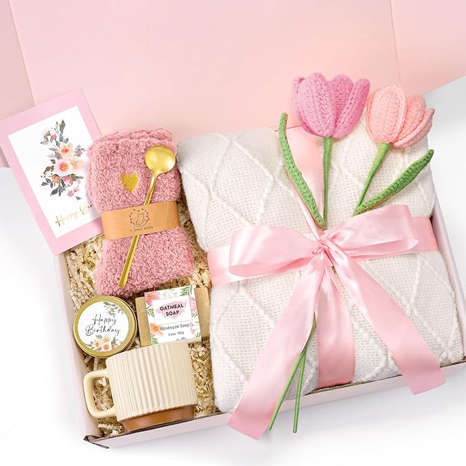 Birthday Gifts for Women, Get Well Soon Gifts Package, Luxury Self Care Box Spa Gifts, Happy Birthday Gifts for Her, Mother's Day, Sister, Best Friend, Wife, Girlfriend, Birthday Gifts Ideas (Ivory)