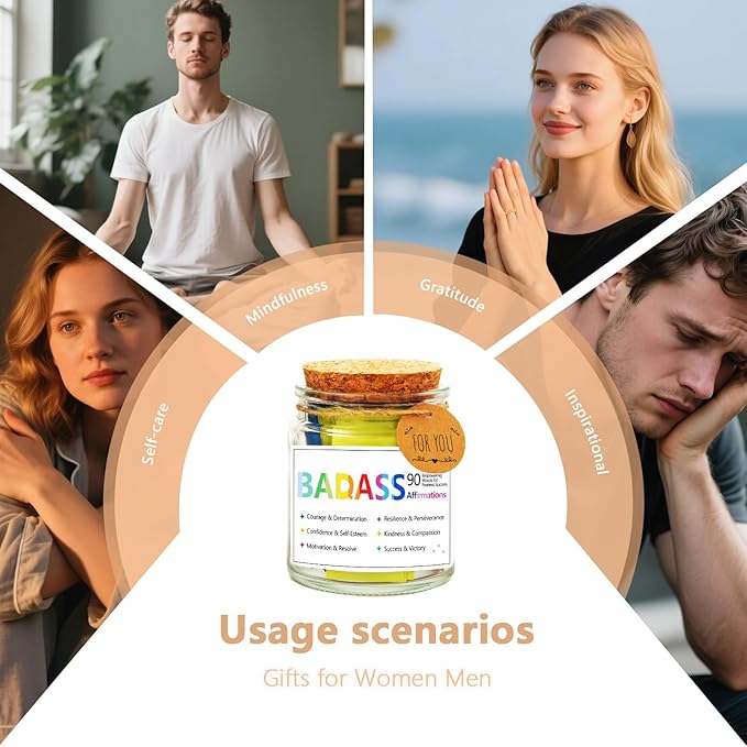 Funny Affirmation Cards for Women,Daily Positive Affirmation Jar,Graduation Birthday Friendship Friend Gifts,Self-Affirmation Inspirational Motivational Gifts for Women Men Teen Coworker Boss