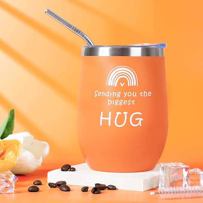 Best Friend Birthday Gifts for Women Friendship, Get Well Soon Gift Basket, Spa Self Care Package Kit, Feel Better Gift Set, Anniversary Retirement Thinking of You Gift Box for Mom Sister Wife, Orange