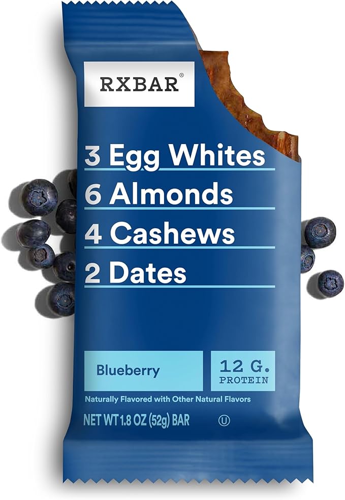RXBAR Protein Bars, Protein Snack, Snack Bars, Blueberry, 18.3oz Box (10 Count)