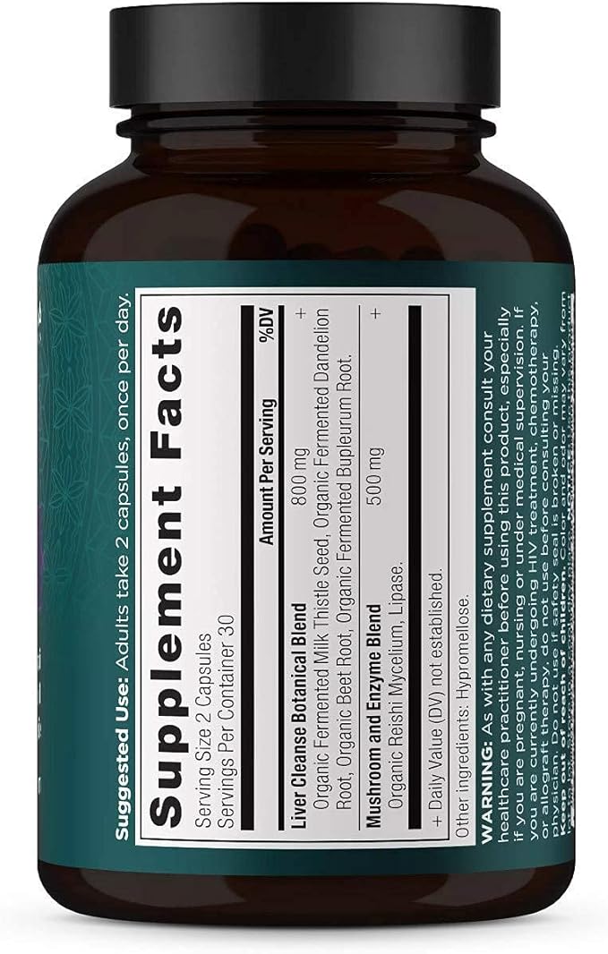 Ancient Nutrition Liver Detox Supplement, Ancient Herbals Liver Cleanse with Milk Thistle, Dandelion Root & Reishi for Optimal Liver Support, 1300mg, Gluten Free, 60 Count