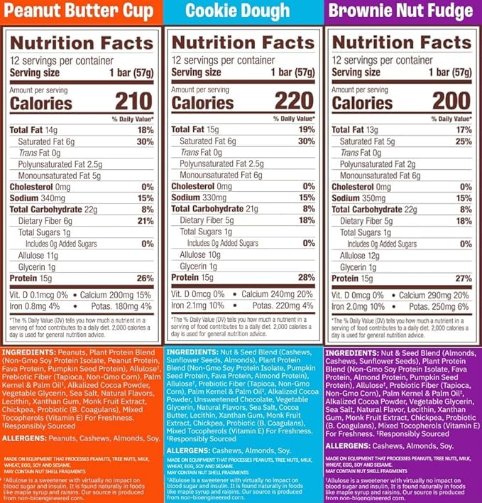 Munk Pack 15g Probiotic Keto Protein Bars - Low Sugar, High Protein -1g Sugar, 4g Net Carbs. Vegan + Plant Based Gut Health. Low Carb Healthy Snack Bar. Sampler Pack - 5 Count