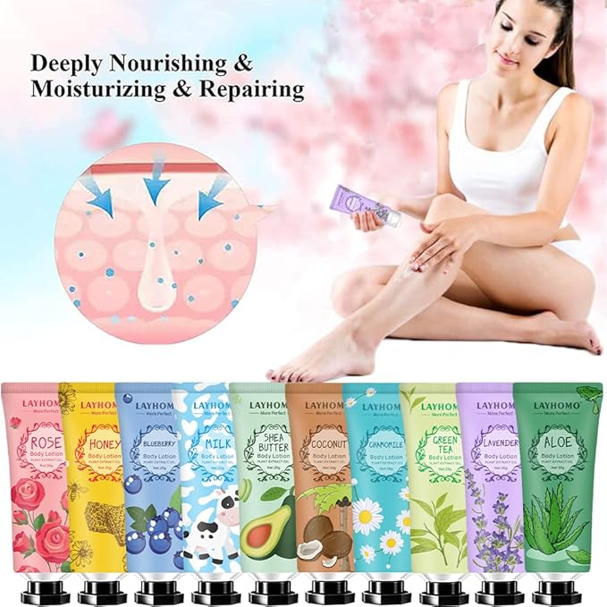 20 Pack Mini Body Lotion Gift Bulk for Dry Skin,Travel Size Small Body Cream With Shea Butter Natural Fragrance Moisturizing Body Lotion for Women Men,Stocking Stuffers Christmas Thank You Gift