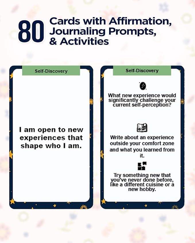 Daily Affirmation Cards for Men & Women, Positive Motivational Mental Health Therapy, Meditation, Stress Relief & Self Care - Secret Manifestation & Mindfulness Birthday Gifts with Quotes - 80 Cards