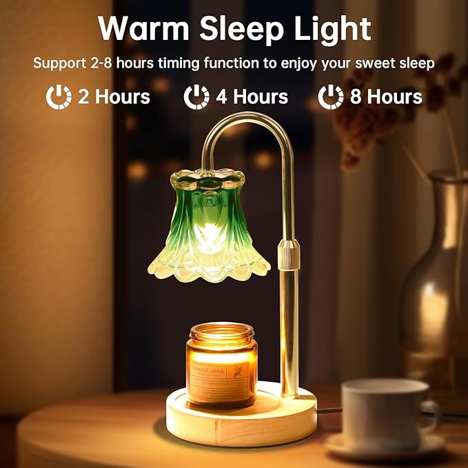 GEEZO Fragrance Candle Warmer Lamp,Electric Candle Warmer with Timer & Dimmer,Mom Christmas Birthday Gifts for Women, House Warming Gifts New Home Bedroom Decor