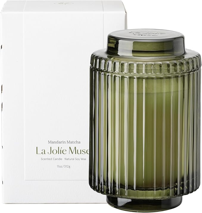 LA JOLIE MUSE Mandarin Matcha Scented Candle, Natural Soy Candles for Home Scented, Candle Gifts for Women&Men, Long Burning Luxury Jar Candle, 11oz