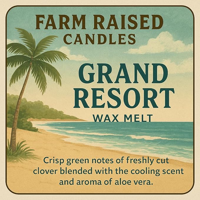 Farm Raised Candles β Resort Soy Wax Melts Variety Pack (5 Packs, 16 oz Total) β Hand-Poured USA Made Soy Wax Cubes β Fresh from The Farm Soy Wax Melts