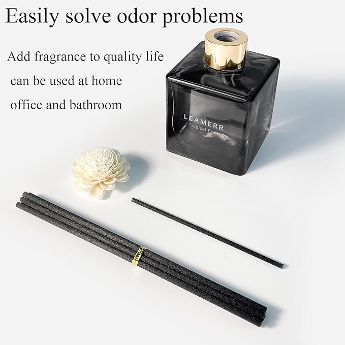 Reed Diffuser Set, 6.1 oz (180 ml) Sicilian Citrus Scented Diffuser with Sticks Long-Lasting Home Fragrance Reed Diffuser for Home Room Office Bathroom Shelf Decor