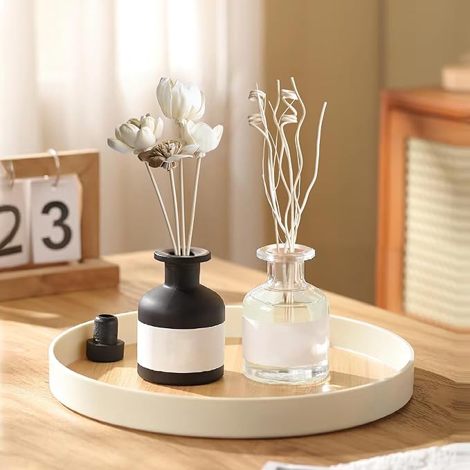 Reed Diffuser Sticks Set, Natural Paper Material, Flower Diffusers for Home Bathroom and Bedroom Decor, 12Pcs Exquisite Box