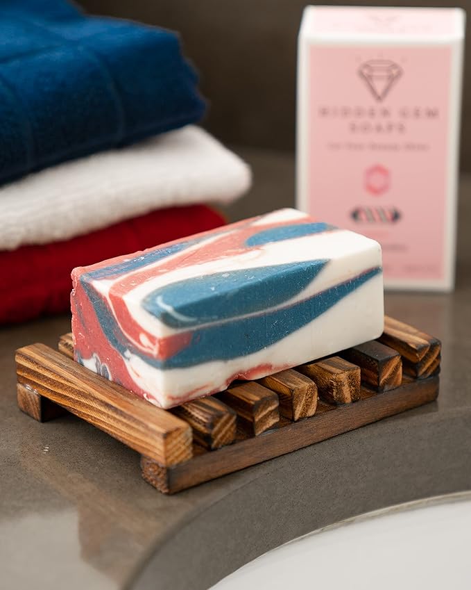 October Birthstone Tourmaline 3 Piece Gift Set All Natural Bar Soap, Bath Bomb, Shower Steamer Made in USA Palm Oil Free