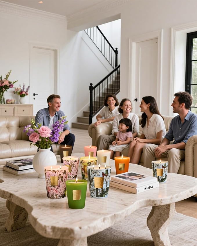 M&SENSE Eucalyptus & Cedarwood Scented Candle, 3 Wick 35oz Natural Soy Wax Candles for Home Scented, Green Candles Gift for Spring, 150 Hours Long Lasting Slow Burning