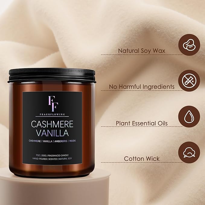 Scented Candles Set, Soy Wax Candles 8 Pack 56 Oz Aromatherapy Candles Gift Set for Women Men (Vanilla/Sandalwood/Amber/Mahogany/Vetiver/Bergamot/Caramel/Whiskey)