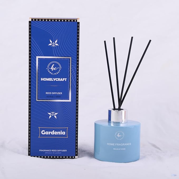 Reed Diffuser Set β 3.38 fl oz (120ml) | Premium Clean Oil Scent Diffuser with Blue Gardenia Fragrance | Elegant Home DΓ©cor for Living Spaces, Holidays, Weddings & Hotel Collection.