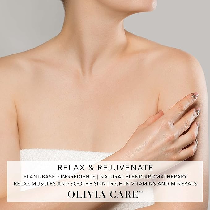 Olivia Care Pink Himalayan Bath Salts with French Rose - Relieves & Relax Muscles. Exfoliate, Heal, Rejuvenate, Cleansing & Soothes Skin | Made with Natural Ingredients. Fresh Fragrance - 12 OZ