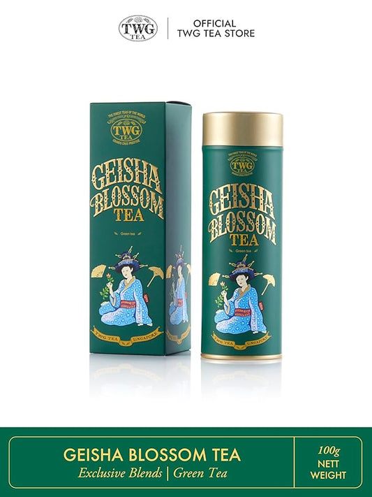 TWG Tea | Geisha Blossom Tea | Green Tea | Passionfruit & Marigold Petals | Haute Couture Tin, 100g | Gift Set