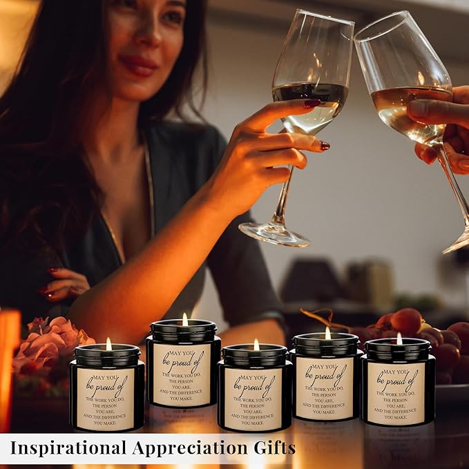 Fumete 10 Pcs Jars Scented Soy Candles 3.5 oz May You Be Proud of The Difference Candles Team Thank You Gifts for Employee Appreciation Gifts Coworker Vet Tech Nurse Teachers(Black,Proud)