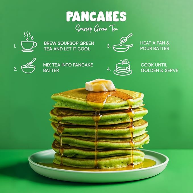 Life Plus Style Gourmet Secret Garden Organic Soursop Green Tea 50 Premium Tea Bags 100% Natural Blend of Pure Soursop Leaves Gluten Free No Additives No Sugar Non GMO Supports Digestion