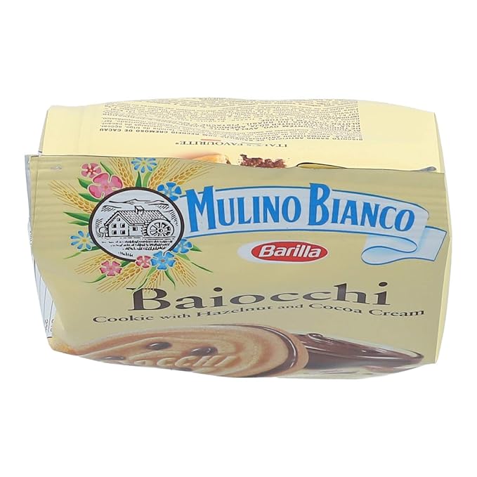 Mulino Bianco Baiocchi Cookies – Pack of 10 (7.05oz Bags) – Authentic Italian Biscuits with Chocolate Hazelnut Cream Filling – Perfect Snack or Coffee Companion – Made with Natural Ingredients and No Palm Oil